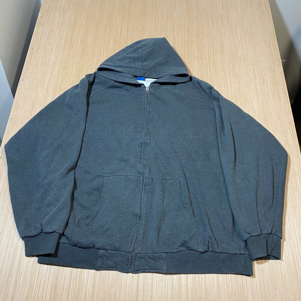 Mens Charcoal Grey Thermal Lined Full Zip Hoodie Raglan Sleeve Sweatshirt